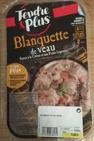 Mängden socker i Blanquette de veau sauce crème et petits légumes