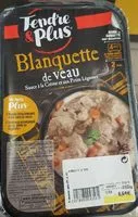 Mängden socker i Blanquette de veau sauce à la crème et petits légumes