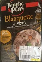 Mängden socker i Blanquette de veau sauce a la creme et aux petits legumes