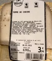 Mängden socker i Tomme de chevre