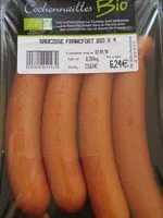 Mängden socker i Saucisses francfort bio x4