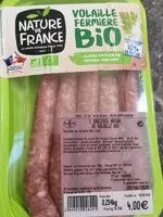 Mängden socker i Saucisses nature de volaille bio