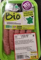 Mängden socker i Saucisse nature de volaille bio