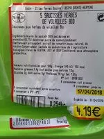 Mängden socker i Saucisses de volailles