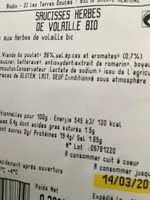 Mängden socker i Saucisses herbes de volaille bio