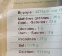 Mängden socker i Comté bio