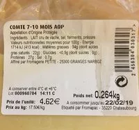 Mängden socker i Comté