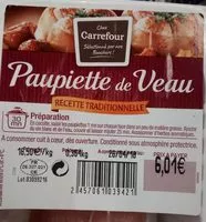 Mängden socker i Paupiette de veau