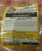 Mängden socker i Pate en croûte cocktail aux pistaches