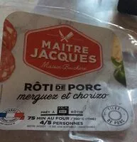 Mängden socker i Roti de porc merguez et chorizo