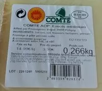 Mängden socker i Comté AOP 6 mois d'affinage