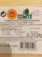 Mängden socker i Comte AOP 6 mois