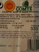 Mängden socker i Comté