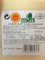 Mängden socker i Fromage comte