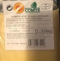 Mängden socker i Comté AOP 6 mois d'affinage