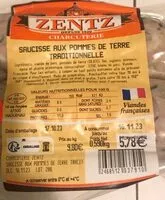 Mängden socker i Saucisse aux pommes de terre traditionelle