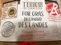 Mängden socker i Foie gras de canard des landes