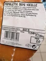 Mängden socker i Mimolette demi vieille