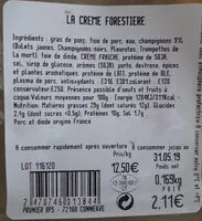 Mängden socker i La crème forestière