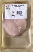 Mängden socker i Rôti de porc cuit supérieur 4 tranches 161gr
