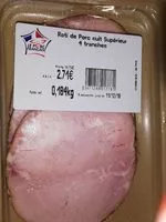 Mängden socker i Rôti de porc cuit supérieur