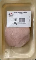 Mängden socker i Rôti de porc cuit supérieur 4 tranches 180gr