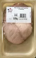 Mängden socker i Rôti de porc cuit supérieur 4 tranches