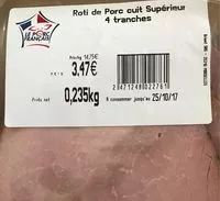 Mängden socker i Roti de Porc cuit superieur