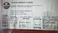 Mängden socker i Tomme de BREBIS corse