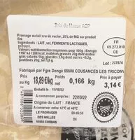 Mängden socker i Brie de meaux