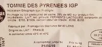 Mängden socker i Tomme des Pyrénées IGP