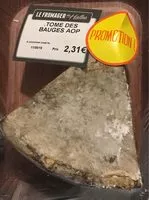 Mängden socker i Tome des bauges AOP