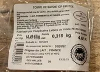 Mängden socker i Tomme de savoie igp fruitee