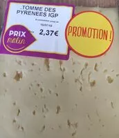 Mängden socker i Tomme des Pyrénées IGP