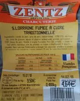 Mängden socker i Saucisse de lorraine à cuire traditionnelle