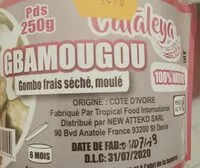 Mängden socker i Gombo frais séché,moulé