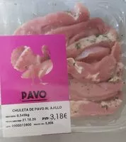 Mängden socker i Chuleta de pavo al ajillo