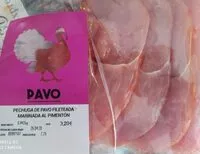 Mängden socker i Pechuga de pavo fileteado maricada al pimentón