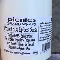 Mängden socker i Wraps poulet epices