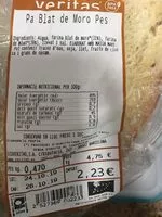 Mängden socker i Pa blat de moro pes
