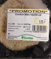 Mängden socker i Cordon Bleu haché