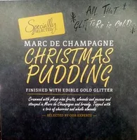 Mängden socker i Marc de champagne christmas pudding finished with edible gold glitter