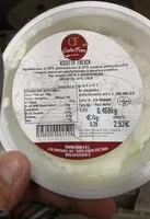 Mängden socker i Ricotta fresca