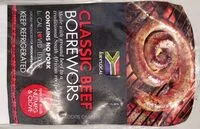 Mängden socker i Classic beef borewors