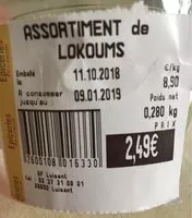 Mängden socker i Assortiment de loukoums