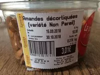 Mängden socker i Amandes décortiquées