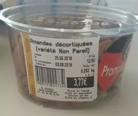 Mängden socker i Amandes décortiquées (variété Non Pareil)