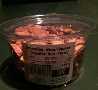 Mängden socker i Amandes décortiquées