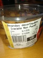 Mängden socker i Amandes décortiquées