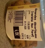 Mängden socker i Amandes décortiquées